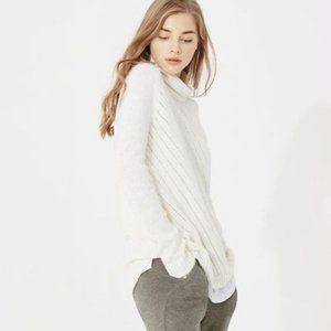 LOU & GREY | Cream Open Knit Turtleneck Sweater